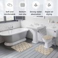 thumbnail image 6 of Baroque Pattern Bathroom Rugs Set Blue Pink Vintage Abstract Flowers Texture Non Slip Absorbent Soft Bath Mats 3 Piece Set with Bathroom Rug, U-Shaped Floor Mat, Toilet Seat Cover Small Size, 6 of 9