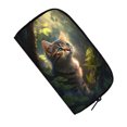thumbnail image 4 of Cartera con estampado de gatito kawaii para mujer, cartera con diseño de gato escocés y británico, tarjetero para identificación, monedero, bolso de mano largo, regalo, 4 of 5