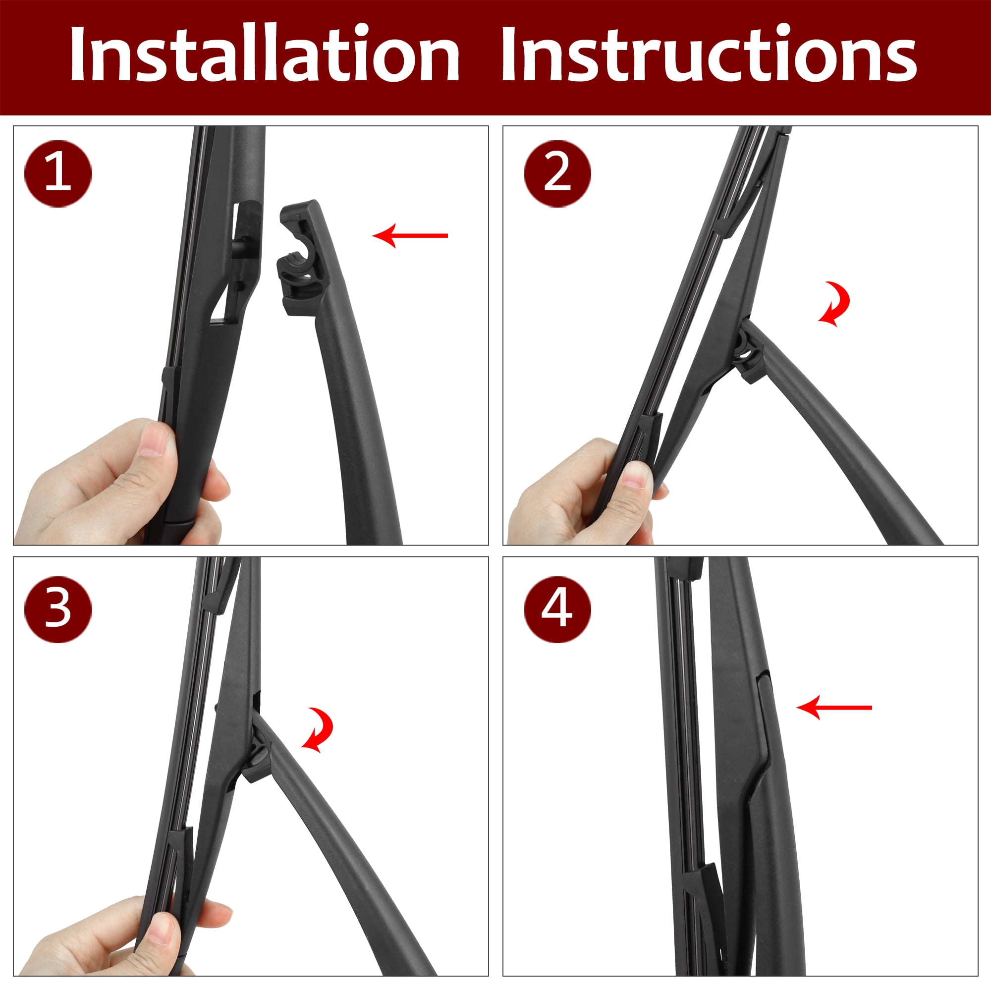 Unique Bargains 315mm 12" Rear Windshield Wiper Blade Arm Set for Hyundai for Kia