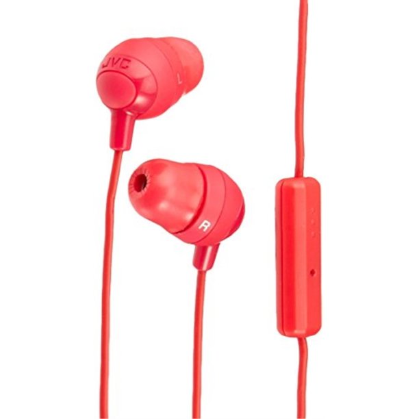 JVC HAFR37R Marshmallow Earbuds with Mic, Red