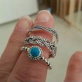 thumbnail image 5 of HOOUN 3pcs/set Vintage 925 Silver Turquoise Ring Women Wedding Party Jewelry Size 5-10-01#-7, 5 of 9
