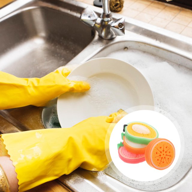 DEEPCRAFF 4Ud Paquete De Esponjas Compactas De Cocina Multifunción En Colores Surtidos