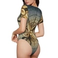 thumbnail image 2 of Balery Vintage Compass Body de cuello redondo de manga corta para mujer Tops de manga corta Tops básicos-Large, 2 of 7