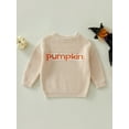 thumbnail image 3 of Toddler Baby Boy Girl Halloween Sweater Knit Chunky Pumpkin Sweaters Oversized Pullover Sweatshirt Tops Fall Winter Clothes, 3 of 8