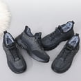 thumbnail image 5 of Mens Winter Boots Trendy Splice Suede Plush Lined Snow Booties Hiking Shoes Casual Lace up Antislip Outdoor Sneakers Black Size 8.5, 5 of 7