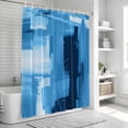 thumbnail image 5 of Dark Blue Graffiti Bathroom Shower Curtains with Hooks, Abstract Ombre Distressed Painting Texture Waterproof Fabric Washable Shower Curtain for Home Hotel Bathtub Decor 36x72 Inch, 5 of 9