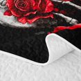 thumbnail image 5 of Homewish Vintage Death Skull Twin Quilt Set,Goth Romantic Rose Twin Coverlet Set,Halloween Duvet,2 Pieces, 5 of 7