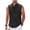 #0077-Black, variant on Men's Tank Top Solid Color Pineapple Grid Sleeveless Stand Collar Half Button Closure Casual Top Soft Lightweight Ventilated for Daily Leisure Commuting