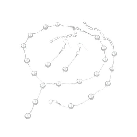 MAXSUN Women Vintage Jewelry Set Pendant Chain Pearl Necklace Bracelet Earrings