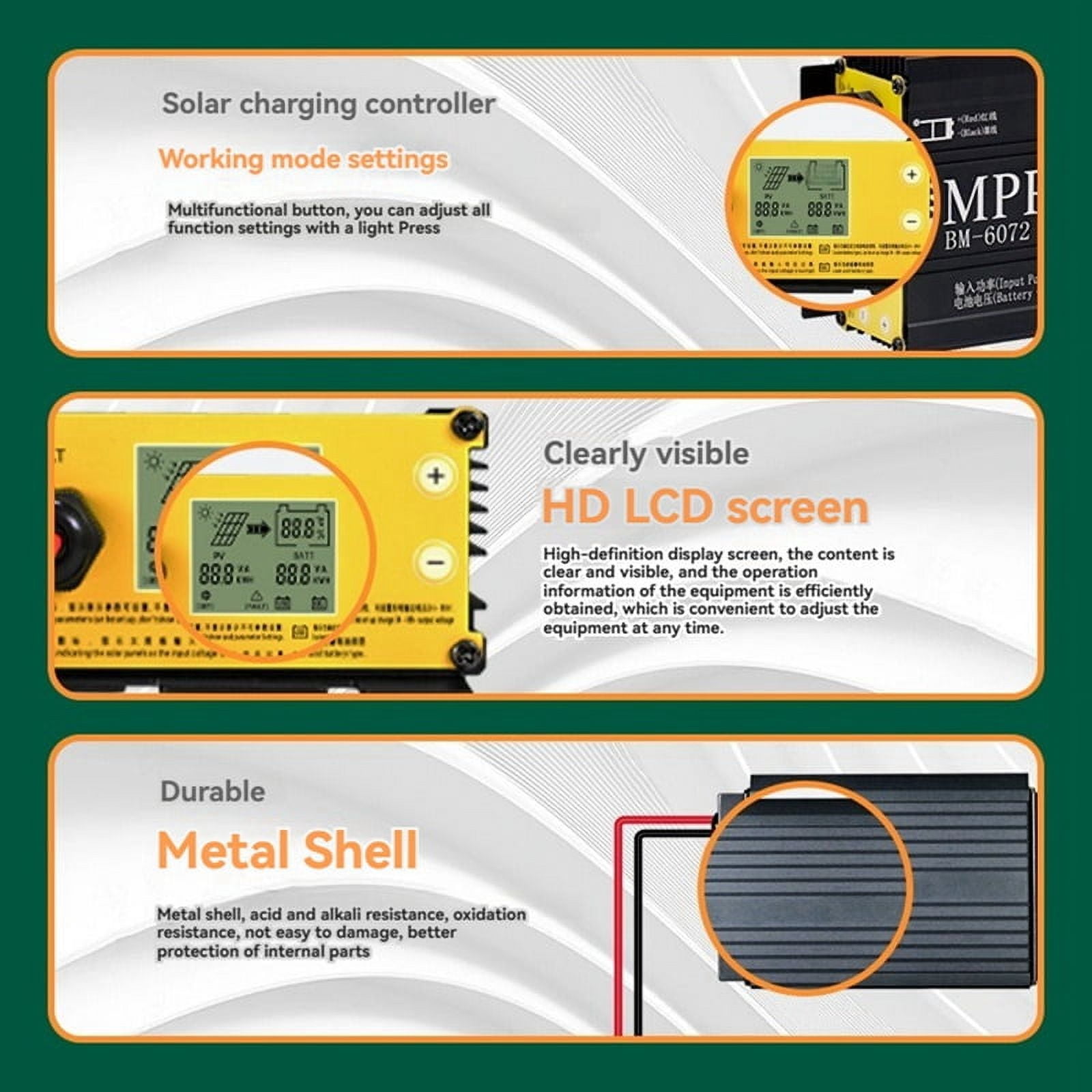 600W Solar Boost Charge Controller MPPT Electric Car Charging Voltage Regulator for 24V 36V 48V 60V 72V Battery