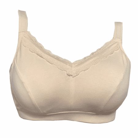 

BIMEI Women s Mastectomy Bra Molded-Cup Post Surgery for Silicone Breast Prosthesis with Pockets Everyday Bra 9816 Beige 36B