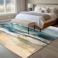 thumbnail image 5 of Coastal Beach Large Area Rugs for Bedroom Living Room, Soft Non Slip Carpet Bedside Rug, Abstract Oil Painting Ocean Wave Rectangular Floor Cover Kitchen Accent Rug 6'x9' for Dining Room/Office, 5 of 9