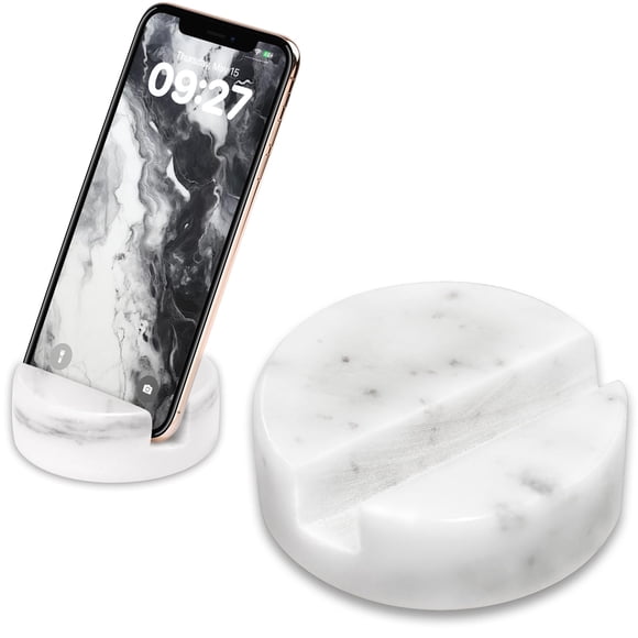 Soporte para teléfono ZJL Marble hecho a mano blanco minimalista