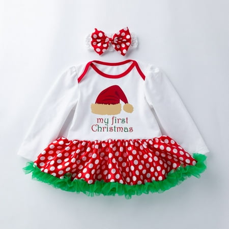 

CHGBMOK Christmas Deals Toddler Newborn Baby Girls Princess Letter Tutu Dress Christmas Outfits Set Clearance