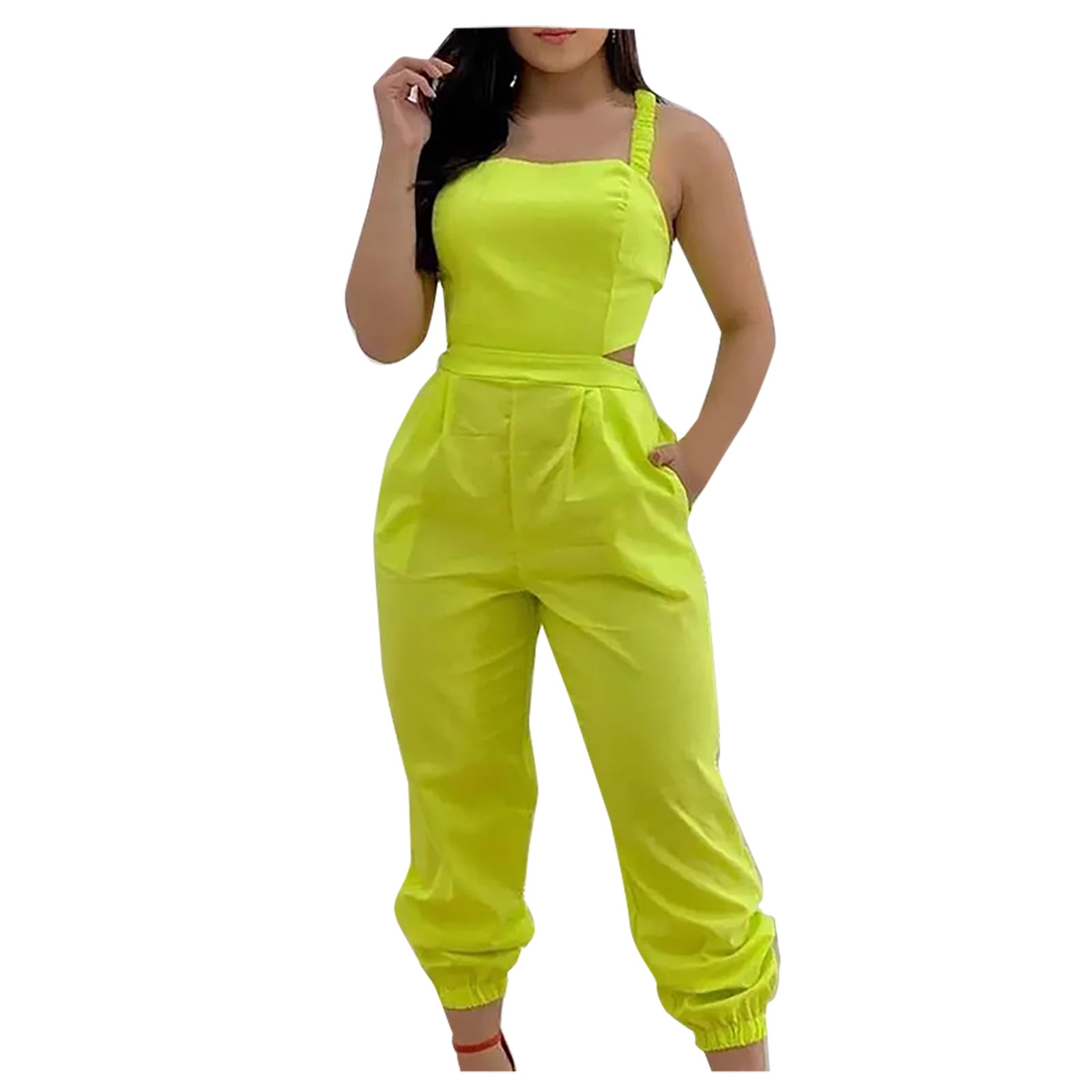 Women's yellow jumpsuit – AZRIA LLC