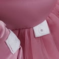 thumbnail image 5 of Girls Mini Gown Sequin Embroidery Flower Ruffle Sleeve Cinched A-Line Tutu Princess Dress Kids Elegant Fluffy Mesh Layered Dresses Pink 11-12 Years, 5 of 7