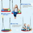 thumbnail image 2 of 5 in 1 Toddler Swing Set for Backyard, Outdoor Playground Swing Sets with Metal Frame, Multifunction Playsets with Climbing Ladder, Saucer Swing, Monkey Bar Swing, Disc Swing for Kids Boys Girls, 2 of 7