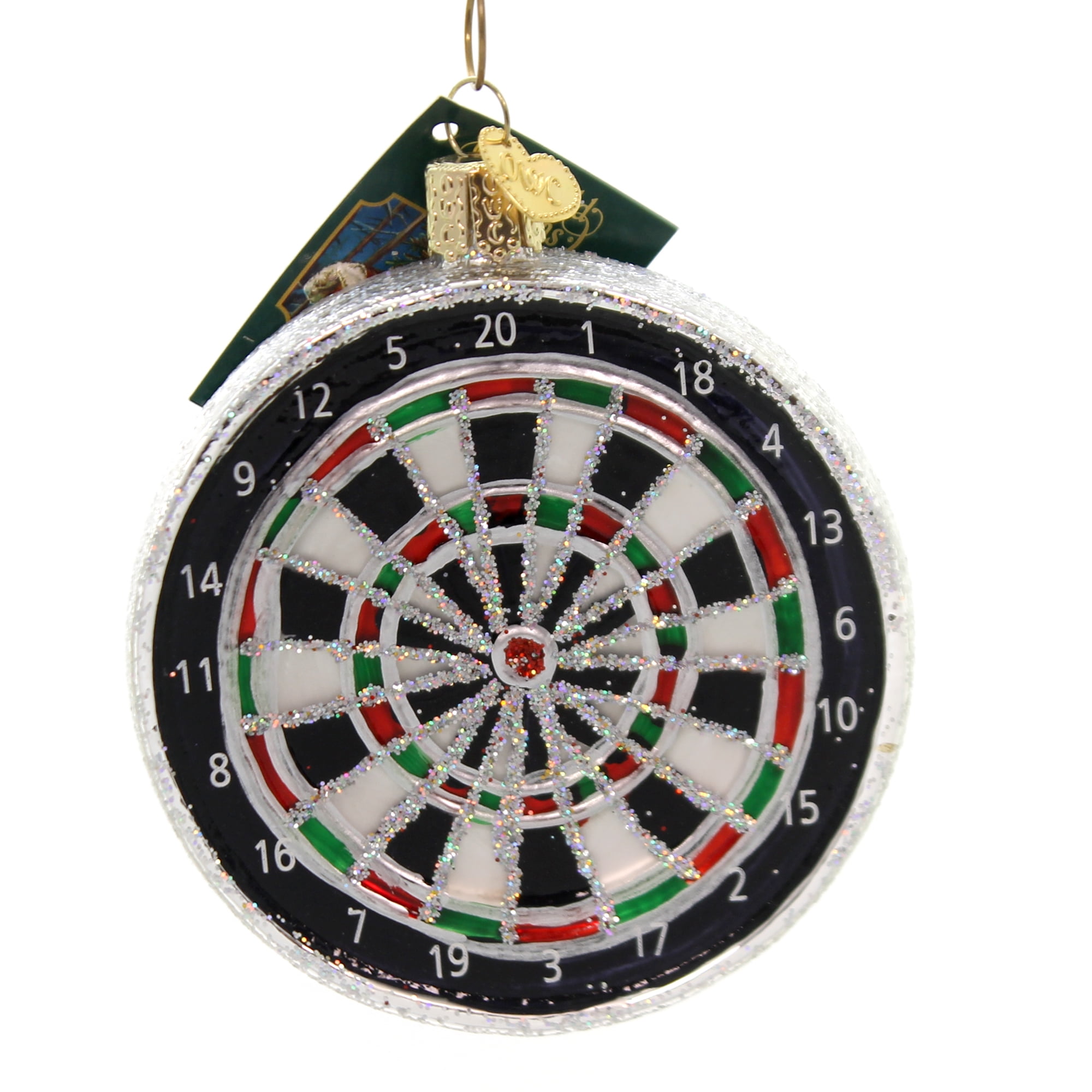 Old World Christmas DART BOARD Glass Ornament Game Bullseye 44092