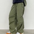 thumbnail image 4 of Pntutb, ropa de trabajo para mujer, pantalones casuales sueltos con piernas de bolsillo, pantalones rectos sólidos neutros Pntutb Pntutb-2580, 4 of 9