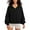 001 Black, variant on Htigea Womens Half Zip Sweatshirts Long Sleeve Y2k Tops Thin Fleece Cropped Hoodies Casual Loose Sweatshirt with Pockets Red S