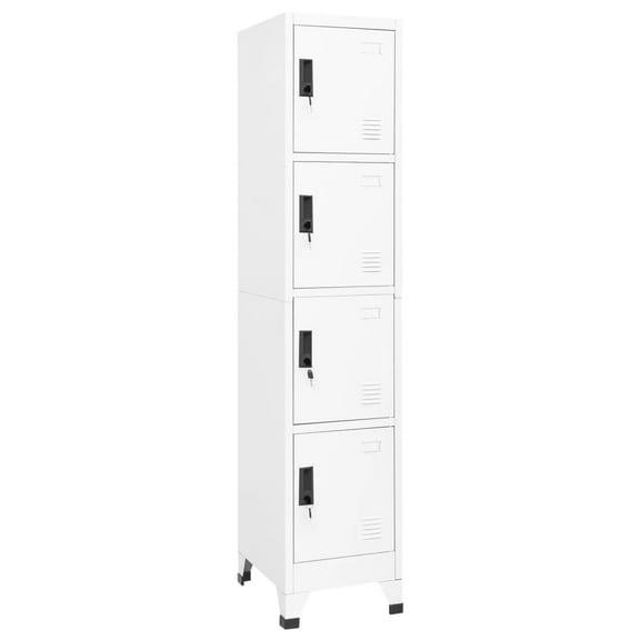 vidaXL Locker Cabinet White 15"x17.7"x70.9" Steel, 339784