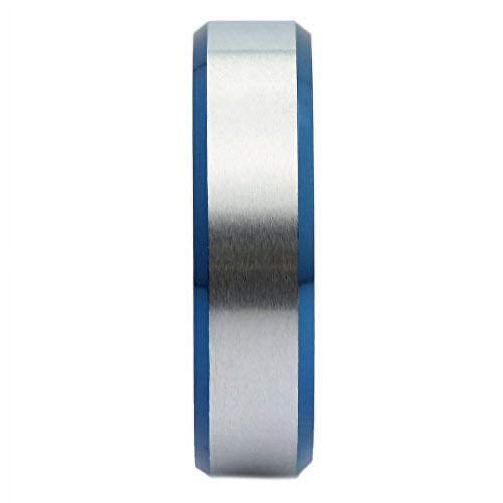 MJ Metals 6mm Blue Plated Tungsten Carbide Wedding Band Ring - Men's Size 9, Comfort Fit - View #9
