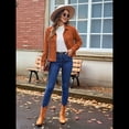 thumbnail image 4 of Chaquetas de con Botones para Mujer, Camisetas de Larga, Tendencia 2025 Naranja Rojo L, 4 of 8