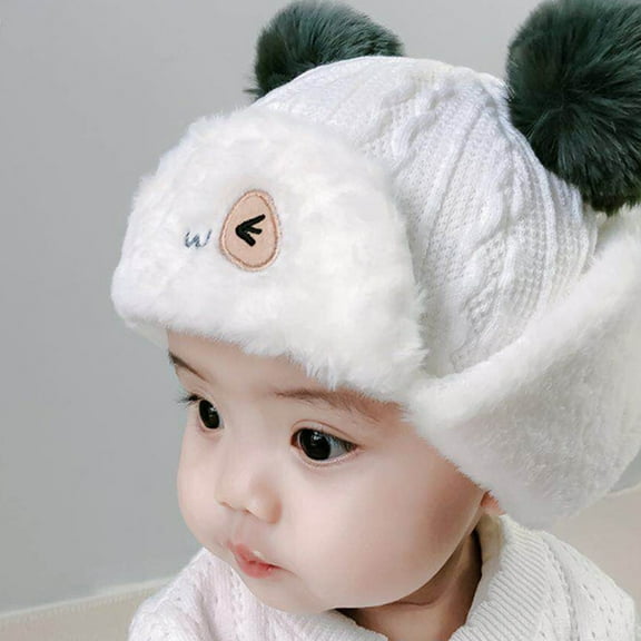 ELAYARD Warm Beanie White Cotton 1Pack Toddler Beanies Daily Use Birthday Party