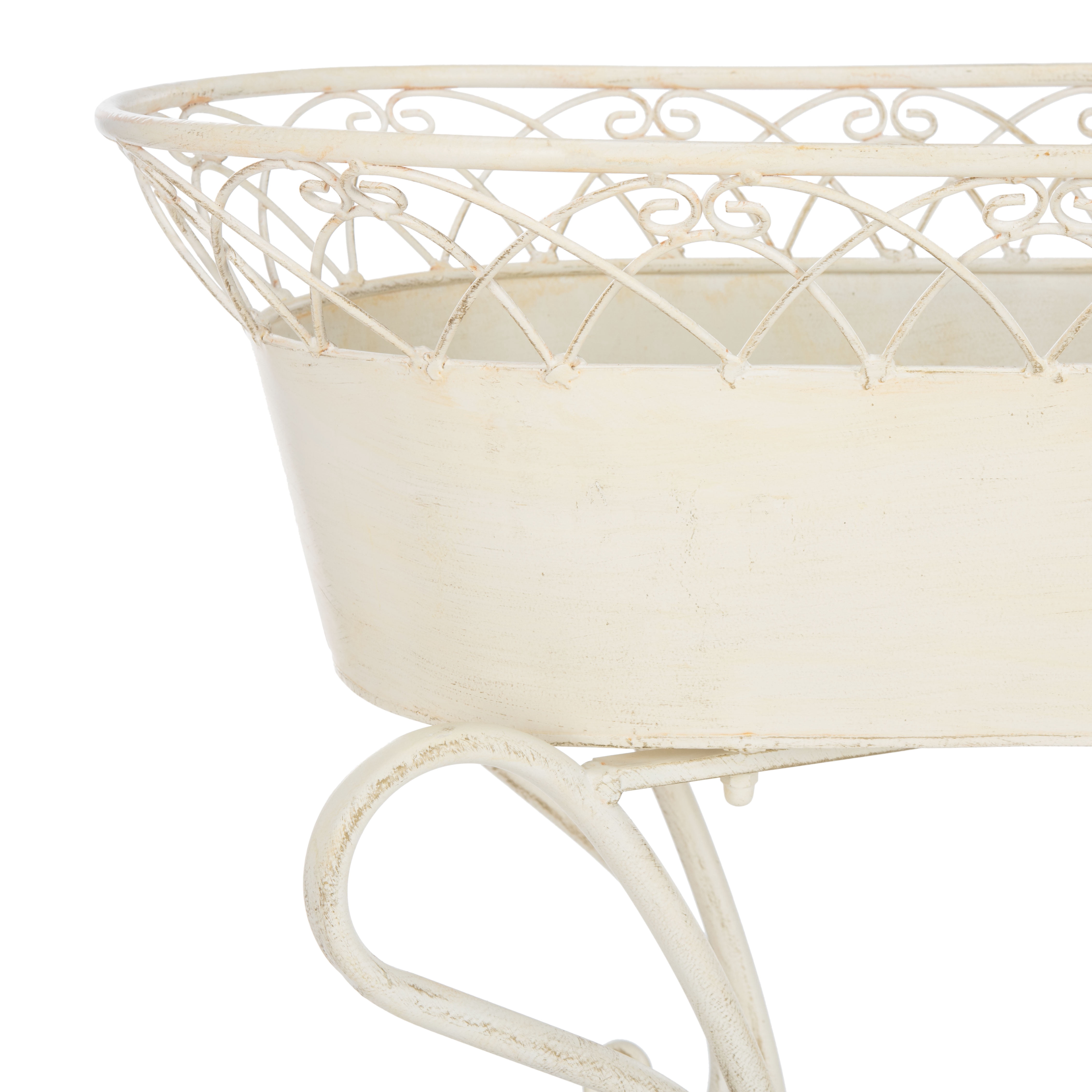 SAFAVIEH Hendrick Solid Outdoor Patio Planters, Pearl White, Set of 2