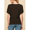 thumbnail image 5 of Made by Johnny Women's Dolman Drape Top with Side Shirring M BROWN, 5 of 6
