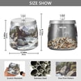 thumbnail image 2 of Yayeee Ashtray with Lid for Cigarette Smokeless Stainless Steel Home Ash Holder, River and Mountains, 2 of 7