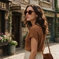 thumbnail image 4 of IVYTIG Lightweight Narrow Fit Retro Pantos Men Women's Polarized Sunglasses, Round Shape, Transparent Brown, 4 of 7