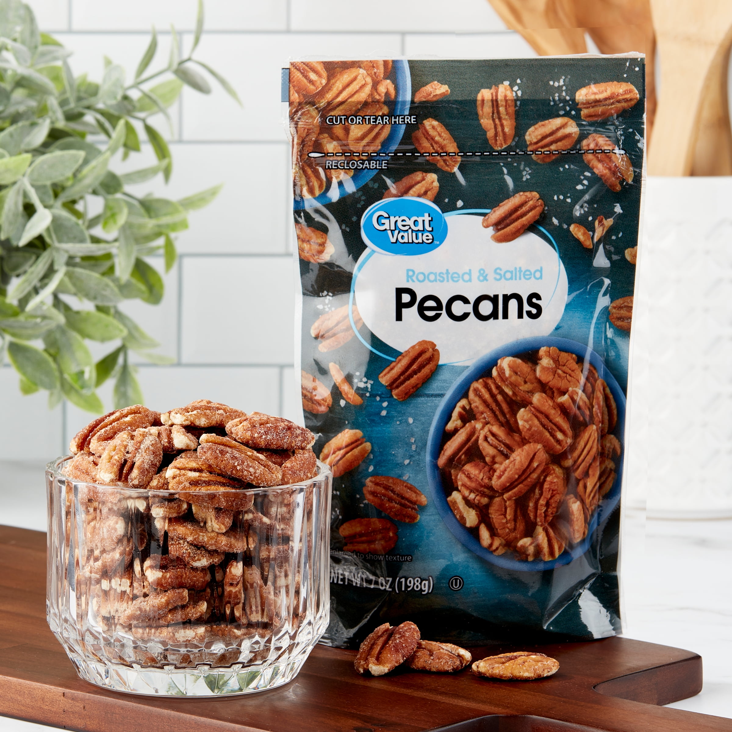 (3 pack) Great Value Roasted & Salted Pecans, 7 oz