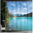 thumbnail image 4 of Ambesonne Landscape Shower Curtain, Canadian Lake Castle, 69"Wx75"L, Turquoise Green, 4 of 5