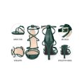 thumbnail image 3 of BLISSFUL STEP Stiletto Heel Strappy Straps Open Toe Sandals for Women Green 6, 3 of 6