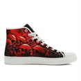 thumbnail image 5 of Coolcustomize Women's & Unisex Gothic Sneakers - Lightweight Skate Shoes with Red Skull & Black Gothic Pattern, Lace-Up High-top Casual Streetwear for Concerts, Halloween, Ladies' Casual Boots, 5 of 10