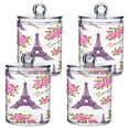 thumbnail image 7 of Ryvnso 2 Pack Qtip Holder Organizer Rose Flowers and Towers Bathroom Cotton Swabs Cans Storage Canister, 7 of 7