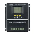 thumbnail image 1 of Controlador de carga solar MPPT/PWM de 80 A, 12 V/24 V/36 V/48 V, herramientas de control automático, cargador de batería solar fotovoltaica con LCD y USB, 1 of 5
