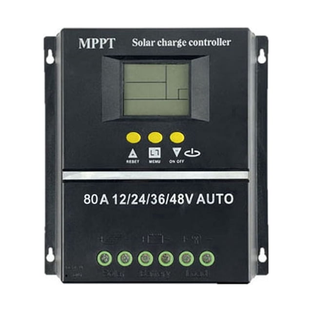 Controlador de carga solar MPPT/PWM de 80 A, 12 V/24 V/36 V/48 V, herramientas de control automático, cargador de batería solar fotovoltaica con LCD y USB