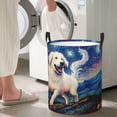 thumbnail image 4 of Lsque Vintage Starry Sky Puppy pattern Laundry Hamper Basket, Tall Woven Rope Hamper Basket for Clothes, Lightweight Storage Basket, Collapsible Waterproof-, 4 of 8