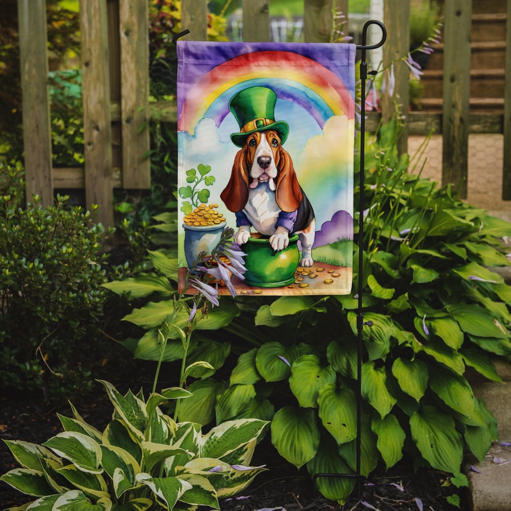 Basset Hound St Patrick's Day Garden Flag 11.25 in x 15.5 in
