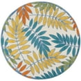 thumbnail image 6 of HomeRoots 8' X 8' Ivory Round Floral Non Skid Indoor Outdoor Area Rug, 6 of 7