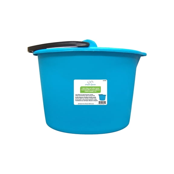 Homebasix 8011 Multi-Purpose Oblong Mop Bucket With Handle, 11 qt, Plastic