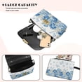 thumbnail image 4 of Pzuqiu Blue Flower Leather Crossbody Bags for Women Minimalist Vintage Leather Quilted Shoulder Bag with Chain Strap Craftsmanship Practical for Party and Special Occasions, 4 of 7