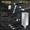 thumbnail image 3 of Master Elite High Performance PRO-44 Series HVLP Spray Gun Ultimate Kit with 4 Fluid Tip Sets 1.3, 1.4, 1.5 and 1.8mm, 3 of 6