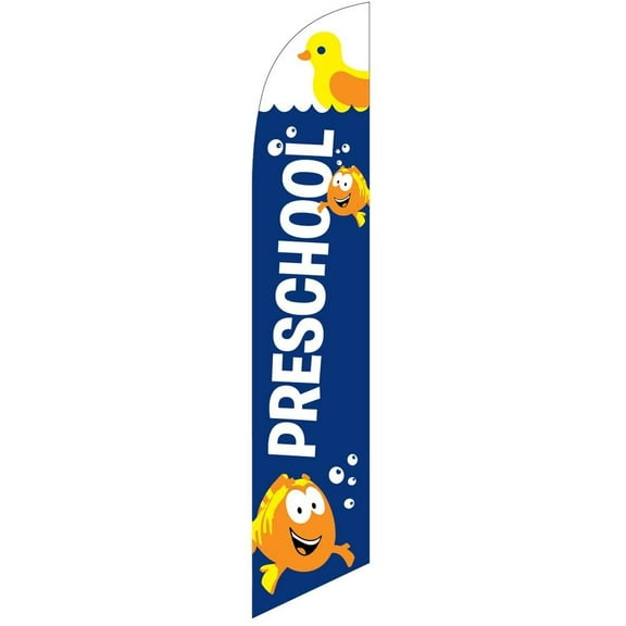 Pre-School Feather Banner Swooper Flag -No Wind Required- Replacement FLAG ONLY