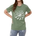 thumbnail image 2 of ZXSXSY Women Sunflower Printed Crew Neck Short Sleeves Top, 2 of 7