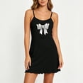 thumbnail image 5 of Blmnix Short Nightgowns Nightgowns for Women Cute Nightgowns Chemises Nightgown Black Crew Neck Sleeveless Above-the-Knee Summer Nightgowns for Women, 5 of 5