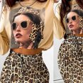 thumbnail image 4 of Conjunto de dos piezas de falda y tops de manga larga con cuello redondo y estampado de mujer Conjunto de mujer Wmkox8yi  FGJ261, 4 of 9