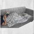 thumbnail image 6 of Travel Soft Flannel Fleece Throw Blanket, Stamps from All over the World Historical Landmarks Tourist Attraction European, Cozy Plush for Indoor and Outdoor Use, 60" x 80", Black White, by Ambesonne, 6 of 6